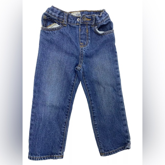 The Children’s Place Boys Long Sleeve Button Down Shirt 3T-& Jeans Red/Blue - Picture 4 of 7